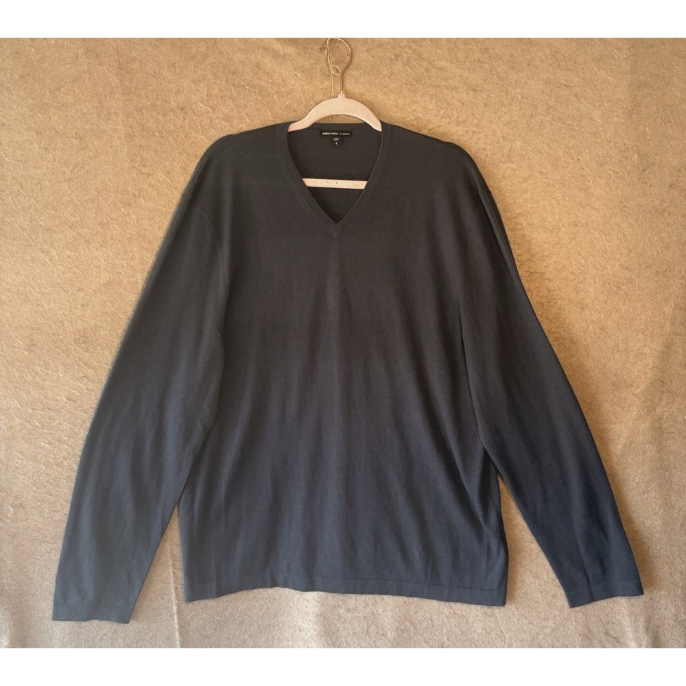 James‎ Perse Cashmere Jumper Sweater Mens Sz 4 US XL Gray V-Neck Lightweight